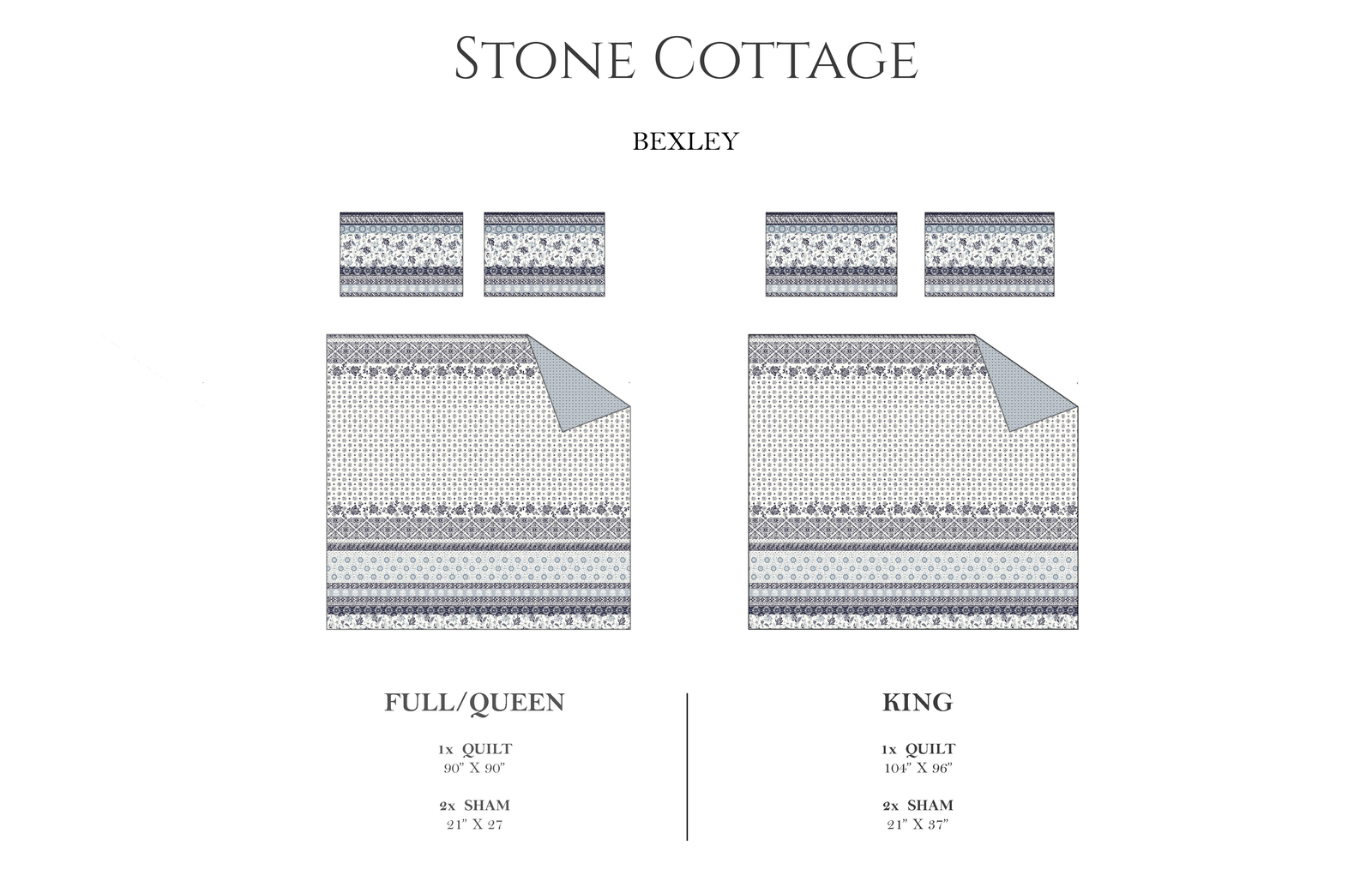 Stone Cottage Bexley Cotton Blue 3 Piece Quilt SetFull/Queen eBay