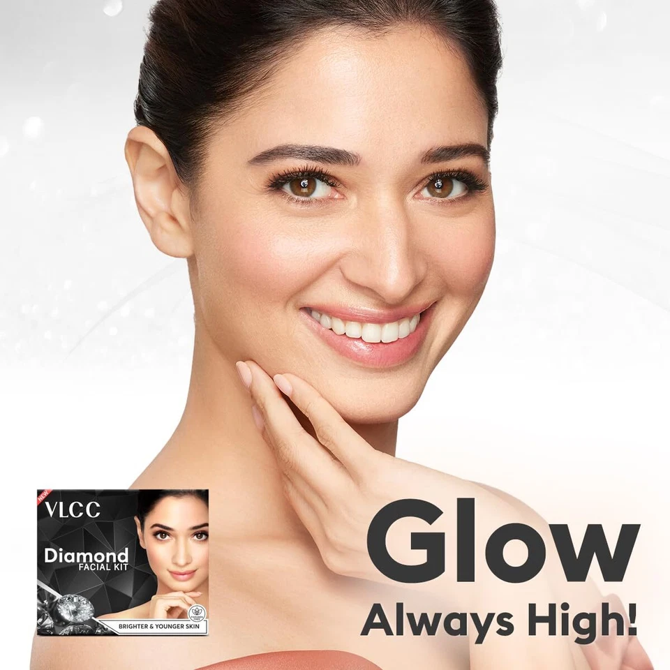 VLCC Diamond Facial Kit - 60g  Skin purifying with Parlour Glow Skin Elasticity - Image 4 of 4