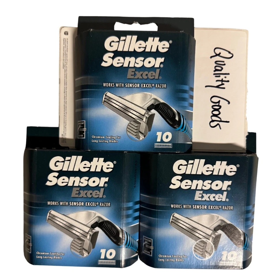 Cartuchos de hoja de recarga Gillette Sensor Excel, 10 quilates (paquete de 3) 30 recargas totales Foto 2 de 2