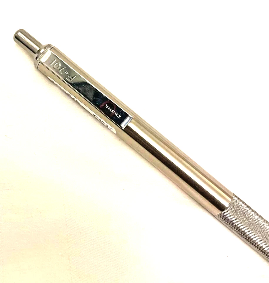 Caneta esferográfica Zebra F 701 corpo de aço completo e refil de aço tinta preta 0,7 mm - Imagem 3 de 4