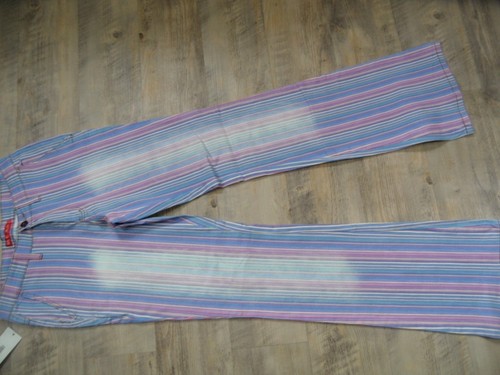 Jean à Rayures Colorées Hippie Six Jeans Taille 28 - Occasion Très Bon état, Style Années 70