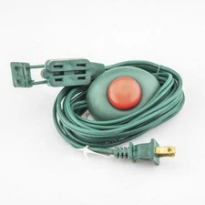 9' 16/2 3 Outlet Green Indoor Extension Cord On/Off Foot Switch Christmas Lights