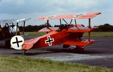 Red Baron, Manfred con Richthofen, Fokker DR.1, WWI, Kodachrome aircraft slide