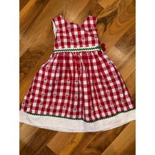 Sophie Rose Girls Red White Gingham Cherry Dress 24M Summer Outfit birthday July