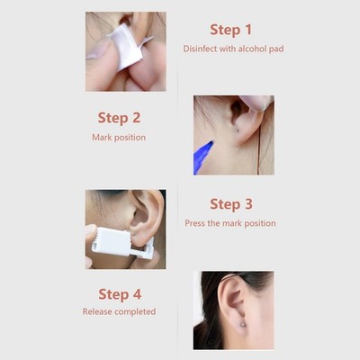 Self Ear Piercing Tool White Self Piercing Kit Disposable Ear Piercer With Ear