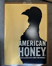 Wild turkey american honey metal sign