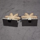 Enamel Snowflake Christmas Stocking Holders - Set of 2 Mantel Hangers Holiday — photo 4
