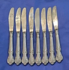 Salem Silversmiths VICTORIA 8 Dinner Knives Stainless 9”   