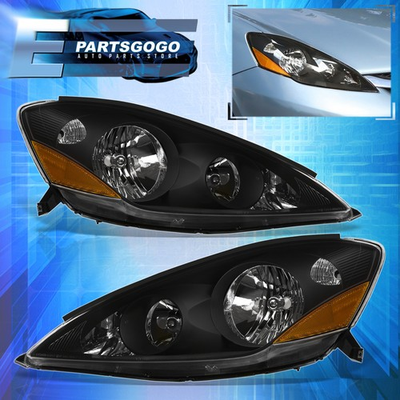 #ad For 06 10 Toyota Sienna Black Amber Replacement Headlights Lamps LeftRight Pair $110.99