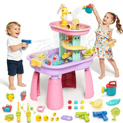Water Table 28PCS Toy Accessories Rain Shower Sprinkler Pink WPT101 3-8 Toddler