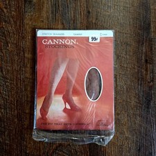 1960s CANNON Sheer Support Stockings NOS Seamless Tawny Size C Large 
