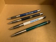 Lot of 4 Vintage PaperMate EPIC Pens Advertising Black Ink Working Writing