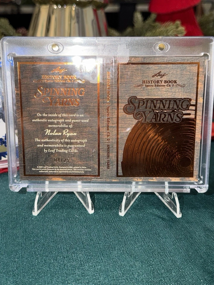 Nolan Ryan Patch Auto Game Used Leaf Booklet /25 - Image 2 of 2