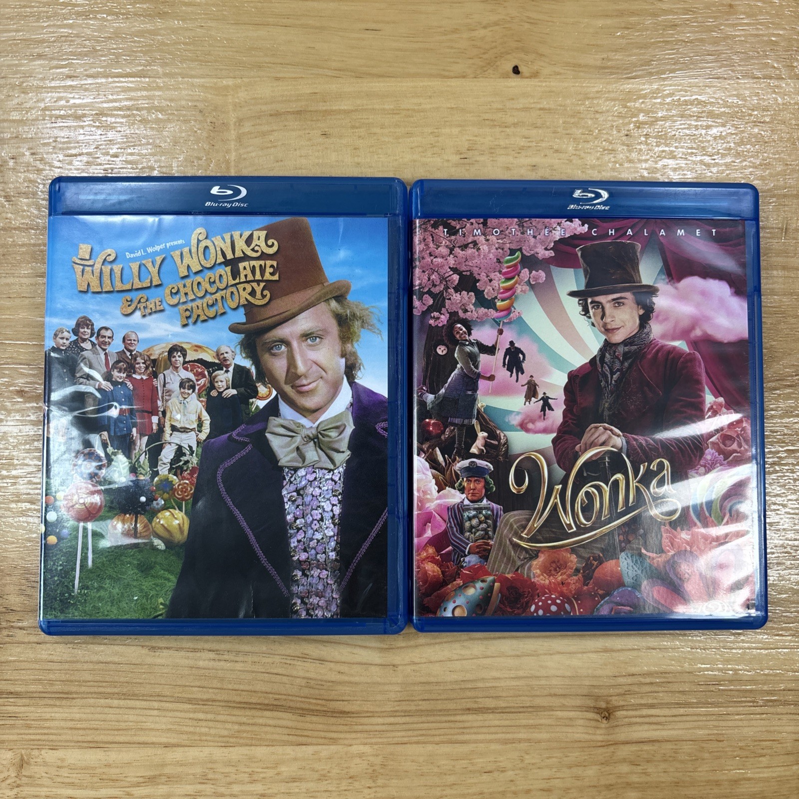 Willy Wonka & The Chocolate Factory 2-Movie Blu-ray Bundle Lot