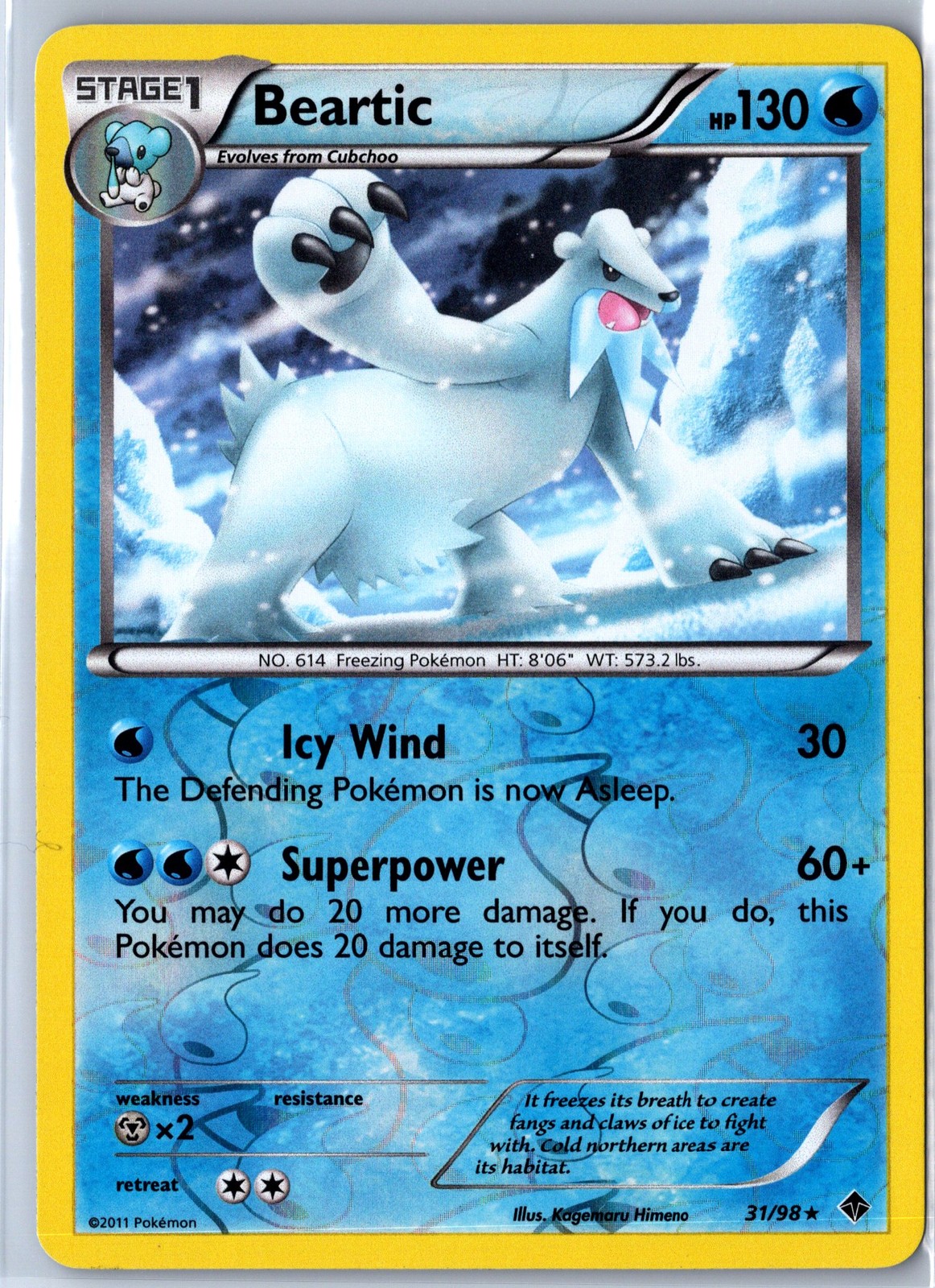 Pokemon: Emerging Powers Beartic (31) #31/98 Reverse Holo - NM Rare .VO5
