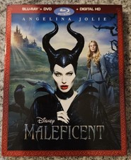 Maleficent Blu-Ray/DVD 2014 Disney NEW With Slipcover Live Action