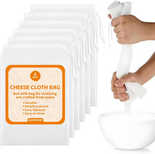 Bolsa de tela de queso para colar 6 piezas, bolsa de leche de nuez de nailon de 200 mallas 12 X 8 pulgadas,