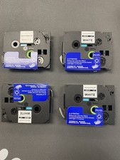 12mm 0.47 Laminated White, Replacement Label Tape for Brother P-Touch 4-Pack