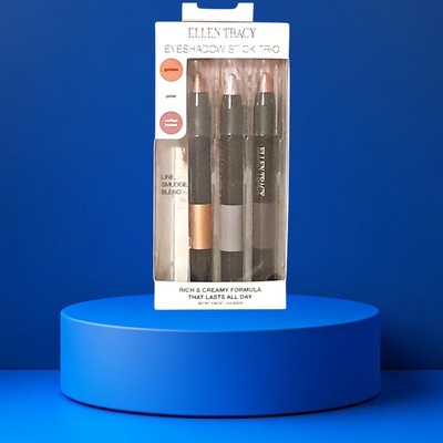 ELLEN TRACY Eyeshadow Stick Trio  Golden  Polar   Coffee Beans  Last all day