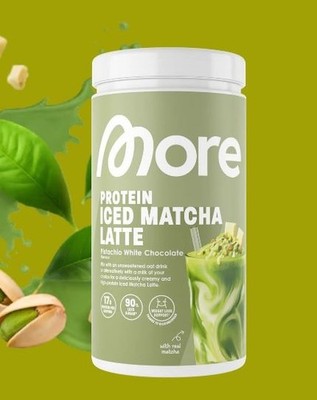 More Nutrition Protein  ICED MATCHA LATTE  Pistachio White Chocolate  O VP