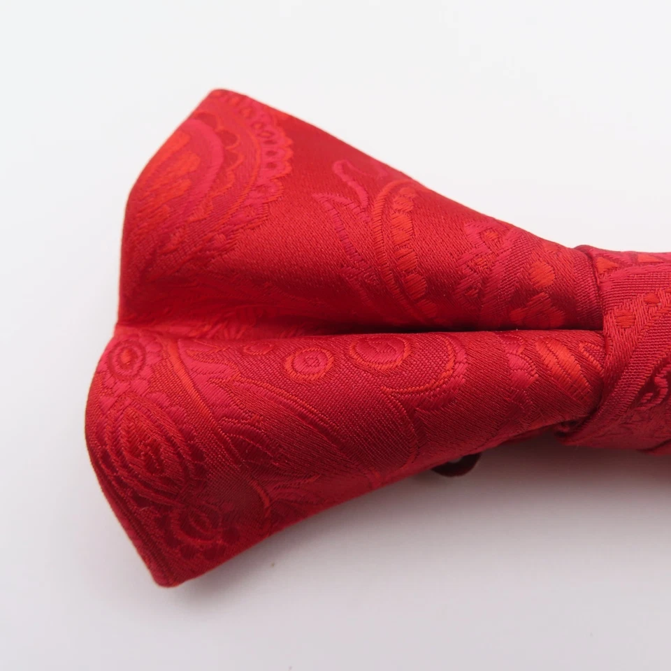 Pajarita de poliéster Stacy Adams roja cachemira 2,25" de ancho pre atado esmoquin formal Foto 2 de 4