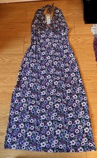 Women’s Blue Vanilla Purple Floral Maxi Halter Dress UK 16 BNWT Pinks Black