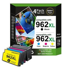 962XL Ink Cartridges 4-Pack for OfficeJet Pro 9010 9012 9015 9018 9020 9025