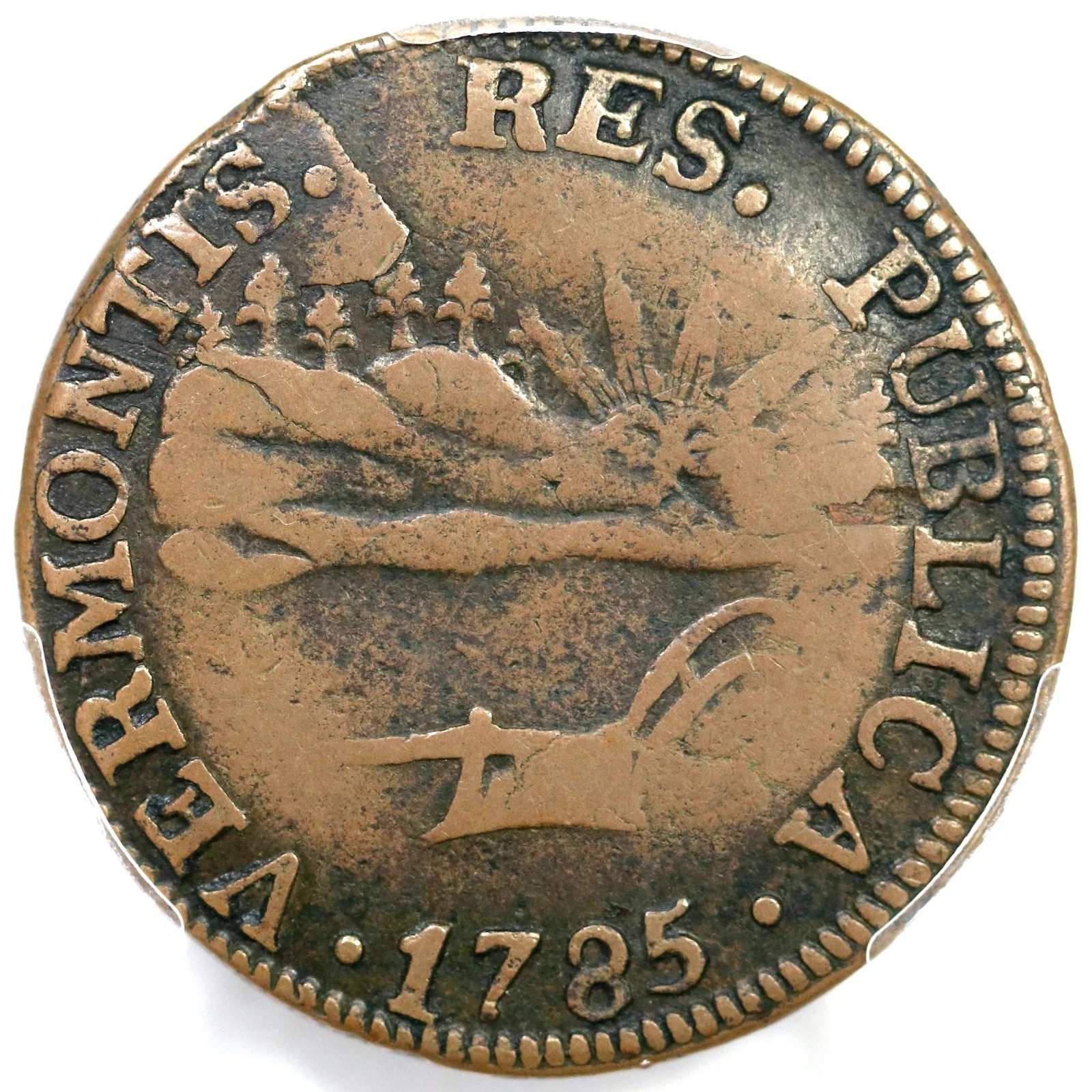 1785 RR-4 R-4 PCGS XF 40 VERMONTIS Landscape Vermont Colonial Copper