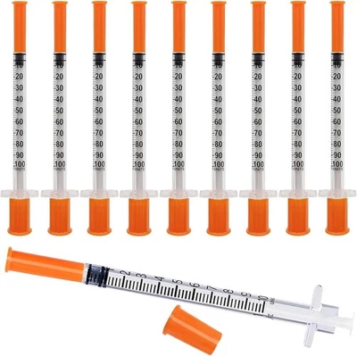 YIQICOMLE 10 Pack 1ml 31G 8mm Dispensing Measuring Tool, Multiple Uses Plastic Syringe La