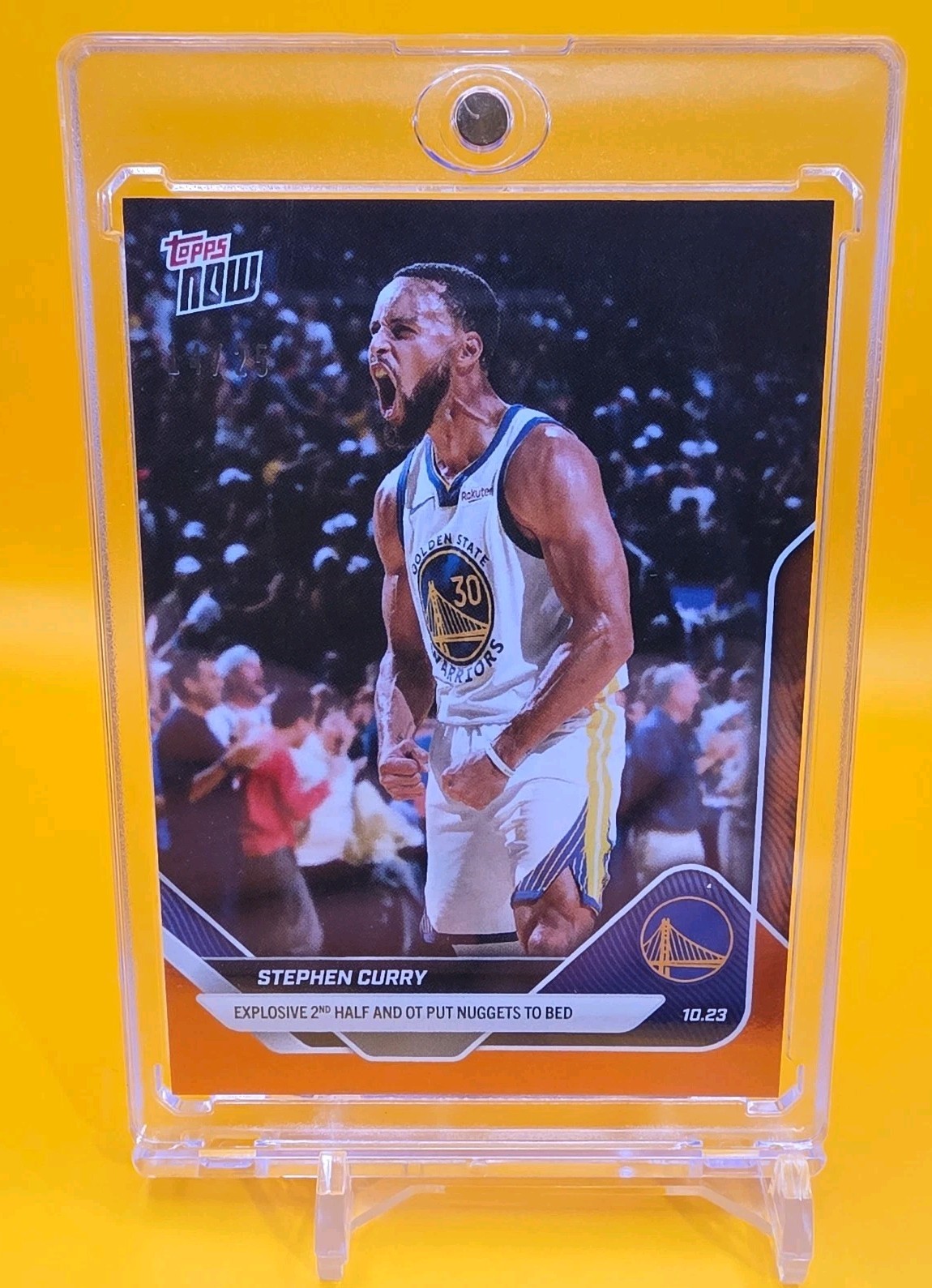Stephen Curry 2025-26 Topps Now NBA Card 22 Warriors Orange Foil 14/25