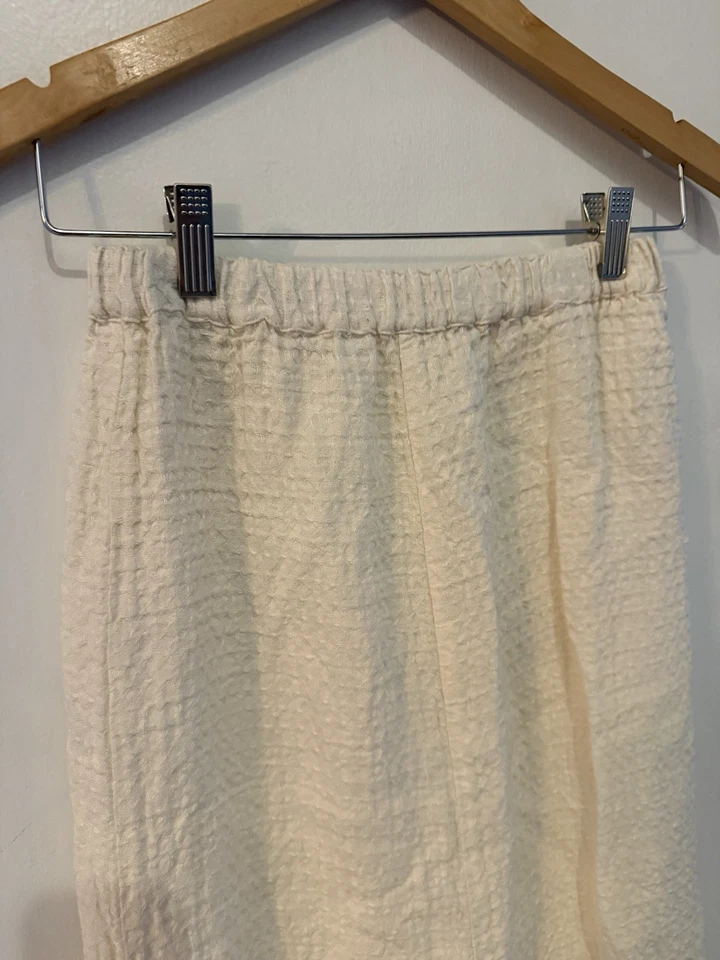 Flax Women’s Petite Small Linen Skirt Off White Beige Long Midi/Maxi Skirt - Image 2 of 4