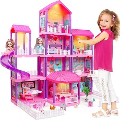 ''New Barbie Dreamhouse, Pool Party Doll House with 3 Story Slide ''