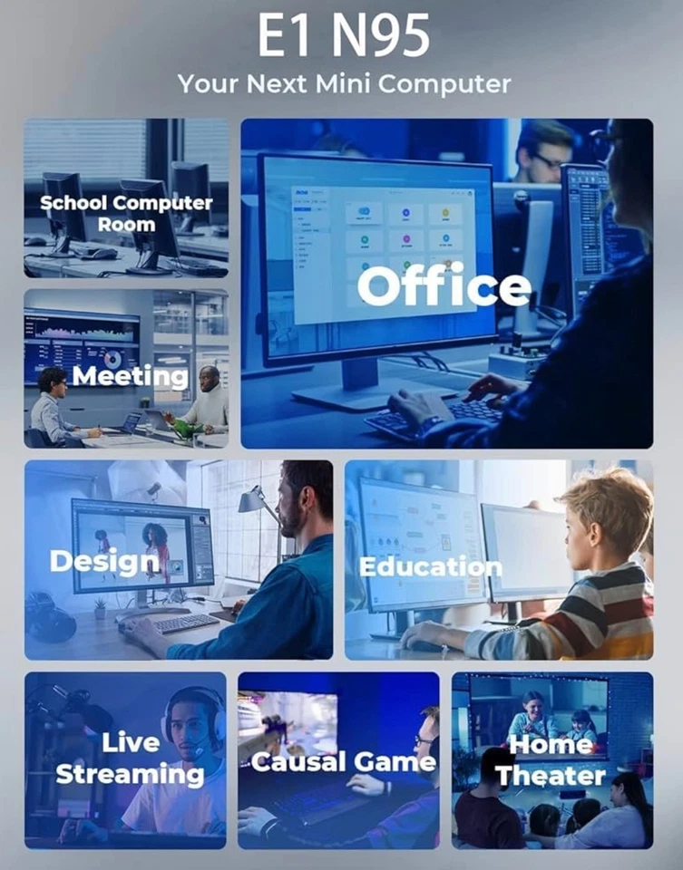 Essenx E1 Mini PC W-11 Pro,Ιntel Alder Lake-Ν95 Βeats N5095/N5105, Up to 3.4GHz - Image 4 of 4