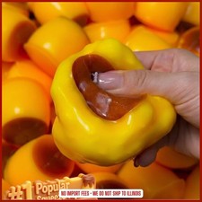 1PCS Pudding-shaped Squeeze Ball Caramel Crunchy Handmade Squishy Portable Diy