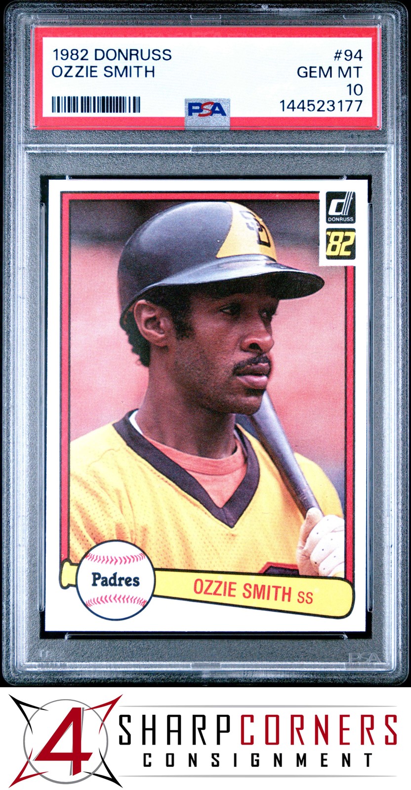 1982 DONRUSS #94 OZZIE SMITH PADRES HOF PSA 10