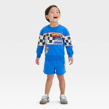 Toddler Boys' 2pc Disney Mickey Mouse Racing Pullover Top  Shorts Set - Blue 5T