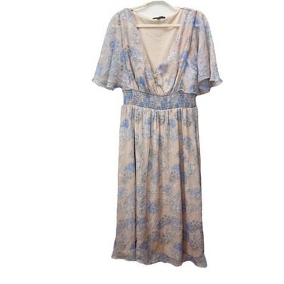 subtle romance beige floral print ruffled midi dress Mac Duggal Women's Floral Printed Sleeveless Ruffle Midi Dress - Multi - Size 8