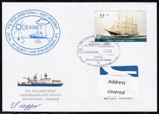 Antártica "ALEMANIA" 2011" Cachet SIGNO "POLARSTERN" HORMIGA" ¡¡mira escaneado!! 11 8 19