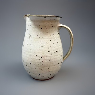 Vintage Handmade Pottery Pitcher Signed Westner Speckled Ceramic Jug