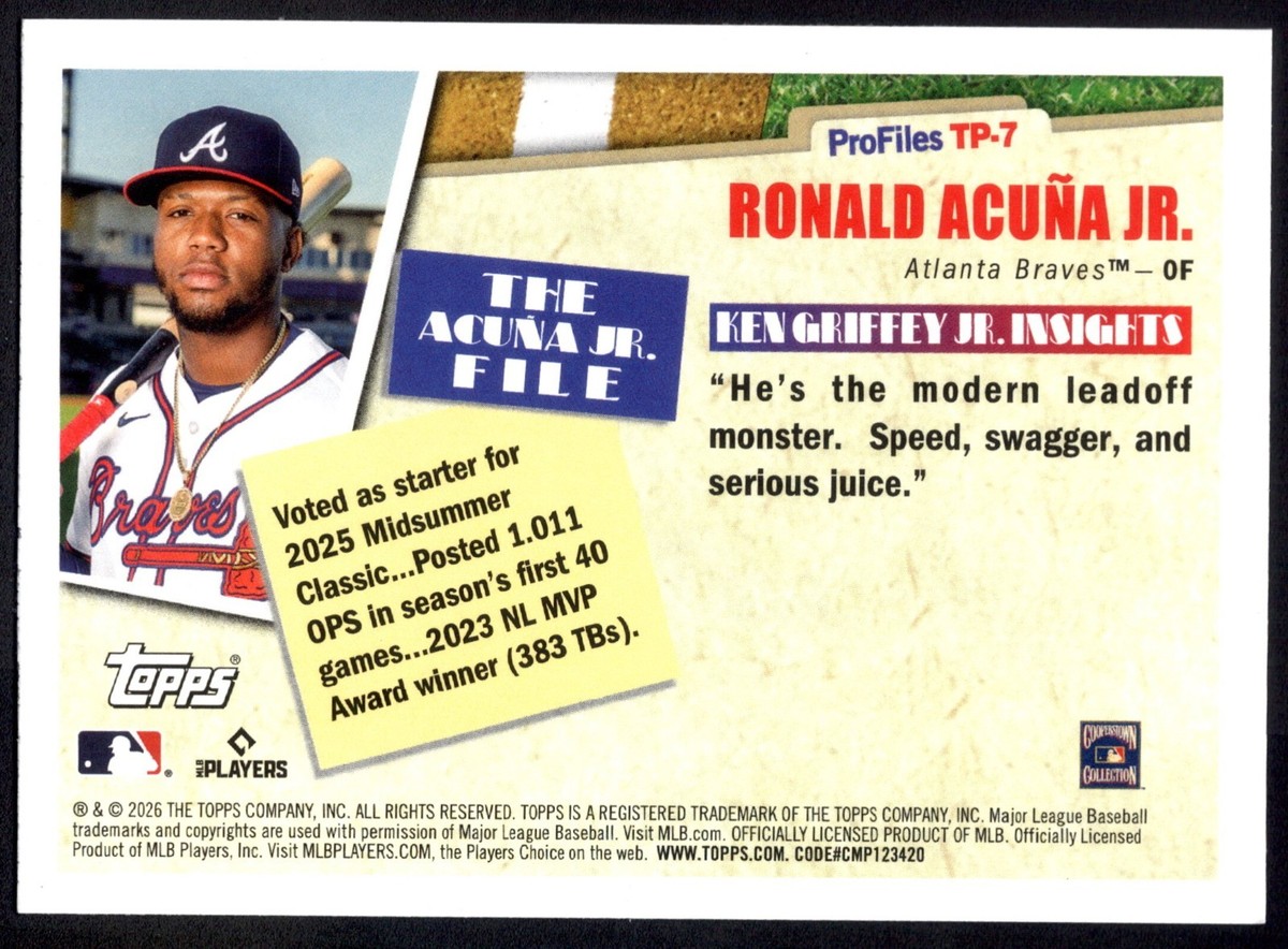 2026 Topps Series 1 - Ronald Acuna Jr. ProFiles #TP-7 Atlanta