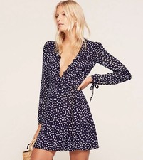 Reformation Delta floral wrap long sleeve dress size Xs