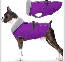 Warm Dog Coat Waterproof Dog Jacket for Large Dogs Reflective Fleece Vest L