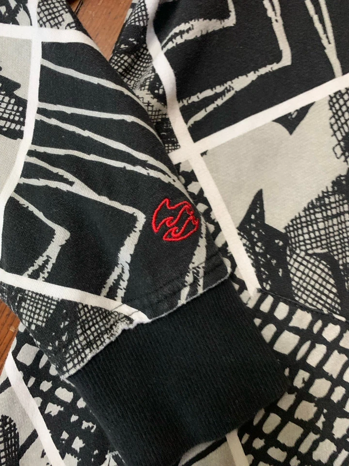 Moletom com capuz feminino vintage Y2K Billabong lã tamanho G retrô Sherpa lã anos 90 - Imagem 3 de 4