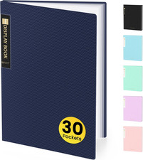 Binder with Plastic Sleeves 18-Pocket, Displays 36 Pages, 8.5X11