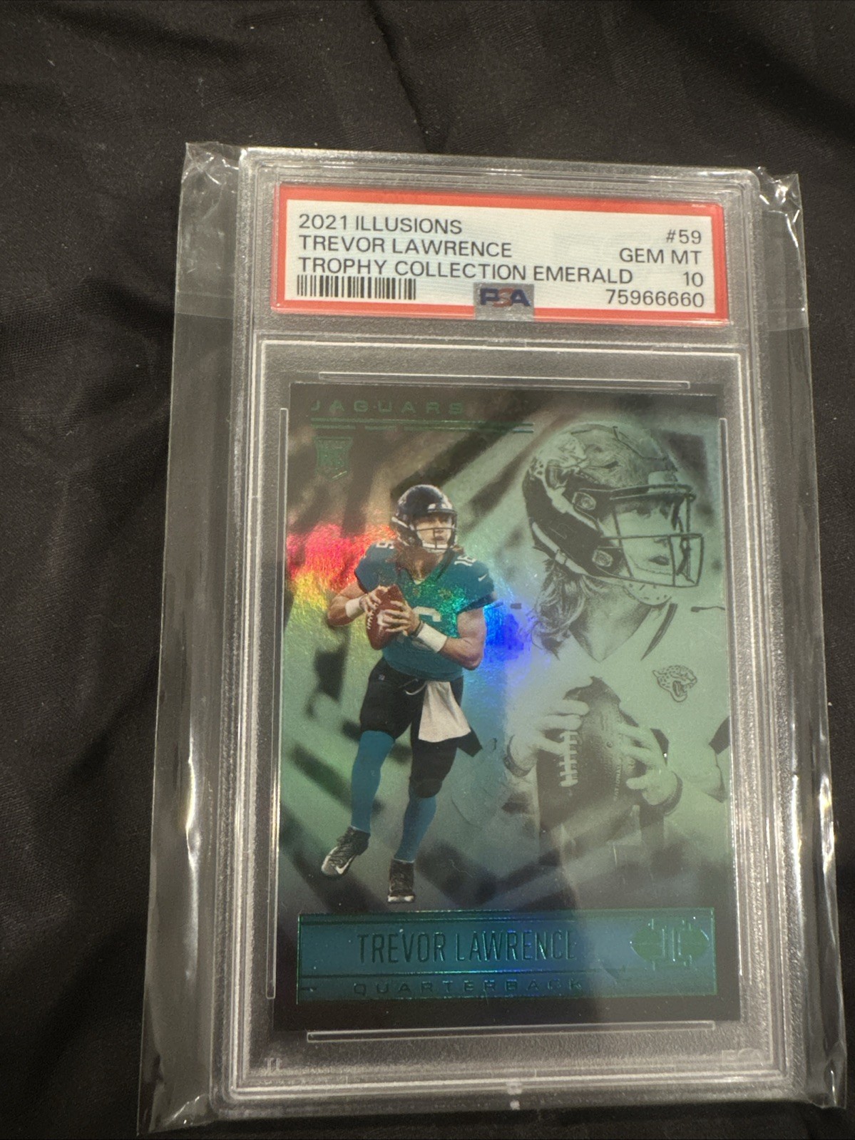 Trevor Lawrence Panini Illusions #59 Trophy Collection Emerald