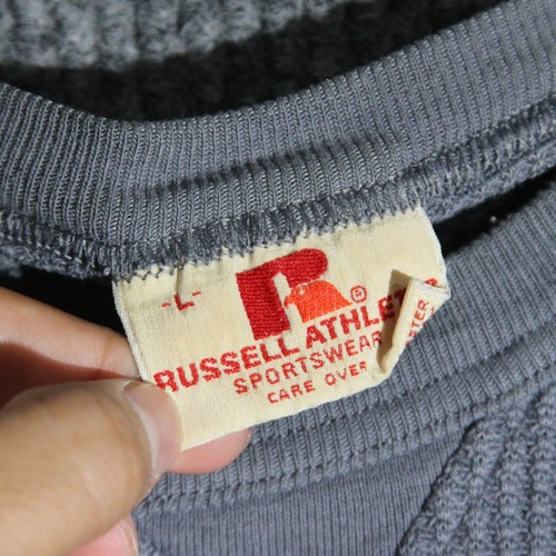 True Vintage 70s Russell Athletic Sweatshirt Men's Large Gray Warm Sportswear - Picture 4 of 7