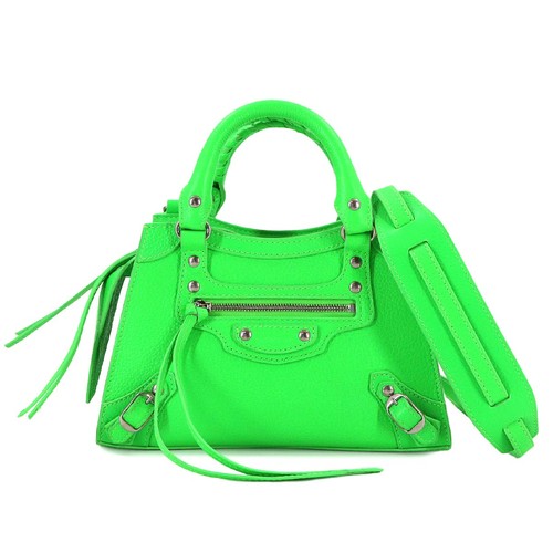 BALENCIAGA Neo Classic City Mini Hand Shoulder Bag Leather Green 638524 90314190