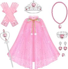 Princess Dress Up Girls Gifts - Princess Costumes Accessories with Cape Jewel...