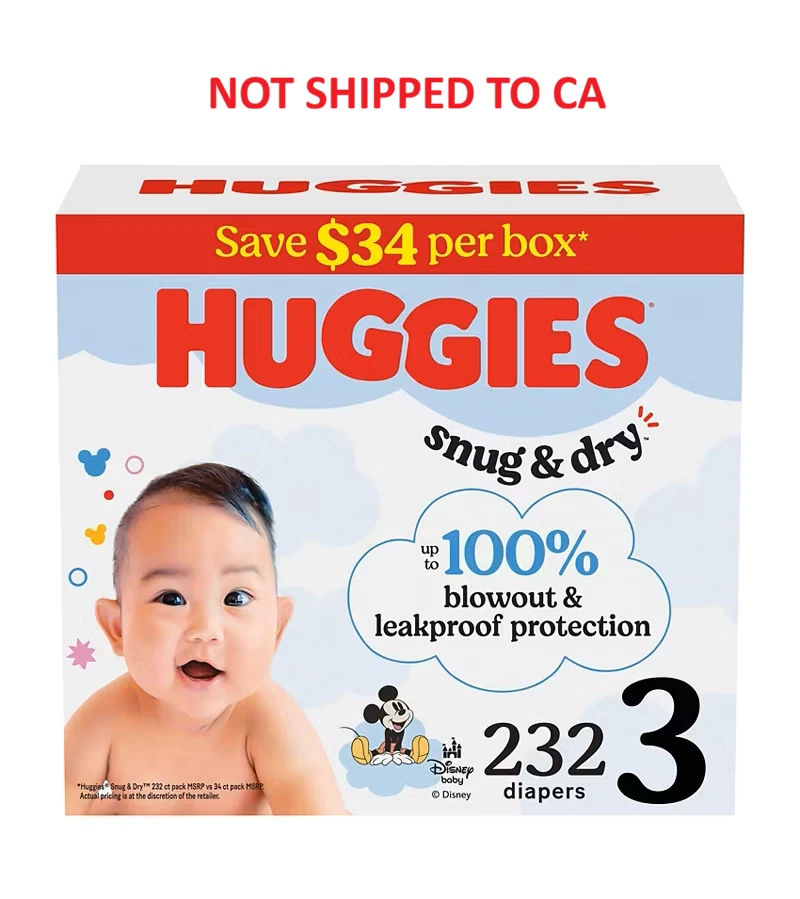 Huggies Snug & Dry Baby Diapers Size 3-7 Fragrance Free Leak Lock Disney Designs