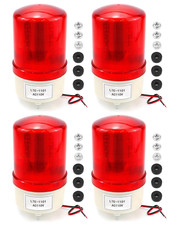 4 Pack Industrial LED Rotating Strobe Beacon Warning Lights AC110V Red IP54 Set